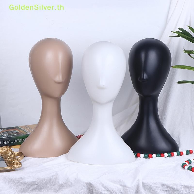 GoldenSilver Pro หญิงพลาสติกบทคัดย่อ Mannequin Manikin รุ่นวิกผมหมวกผมขาตั้งจอแสดงผล TH