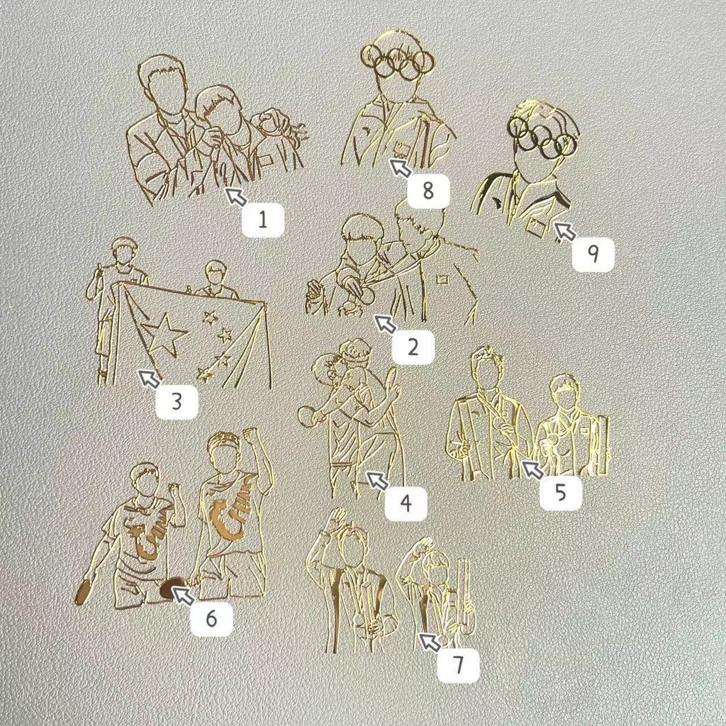 Wang Chuqin, Sun Yingsha, การ์ตูนภาพลายเซ็น, โทรศัพท์มือถือ, คอมพิวเตอร์, แท็บเล็ต DIY สติ๊กเกอร์โลหะตกแต่ง