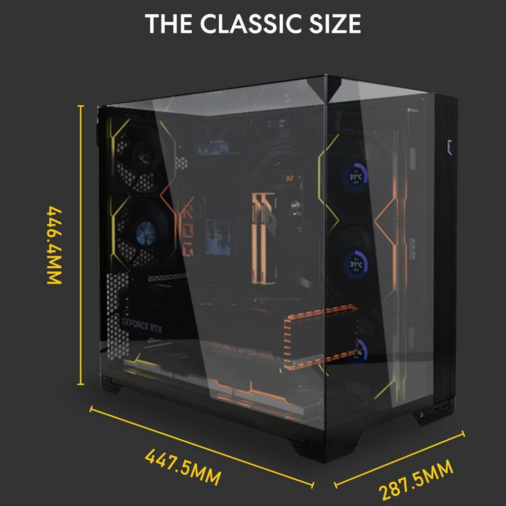 LIAN LI O11 VISION Compact Black (O11VPX) Dual Mode Mid-Tower ATX Case ราคา ถูกที่สุด ดีลบีเคเค แกลเลอรีภาพที่ 3