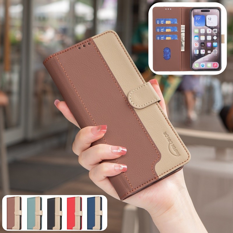 กรณีพลิกสําหรับXiaomi Redmi 14C 13C A3 Redmi Note 13 12 11 12S 11S Pro Plusแฟชั่นกระเป๋าสตางค์หนังป้องกันกันกระแทกฝาครอบโทรศัพท์ผู้ถือบัตรปลอก
