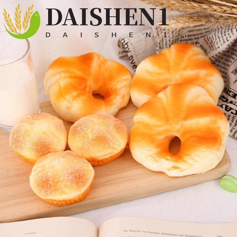 ดาISHEN1 จําลองของเล่นขนมปังเทียม,หลอกจําลองอาหารขนมปังของเล่นบีบ,ครัวของเล่นช้าเพิ่มขึ้นนุ่มอาหารปลอมจําลองขนมปังรุ่นเดสก์ท็อปตกแต่ง