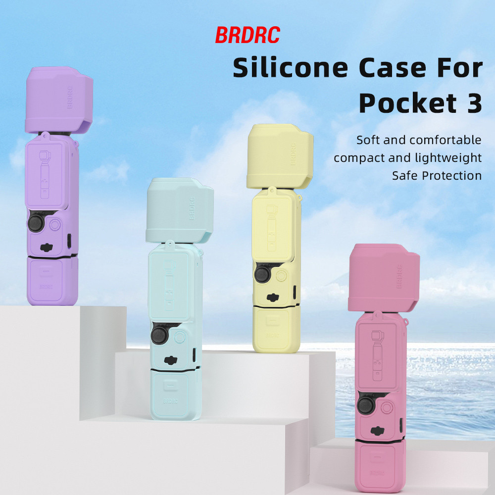 กล้องกีฬาซิลิโคนสําหรับ DJI Osmo Pocket 3 body ฝาครอบซิลิโคนฝาครอบป้องกันเลนส์จอแสดงผลฝาครอบแรเงาอุปกรณ์เสริม Osmo Pocket 3 shell