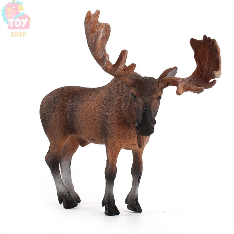 ของเล่นเด็กการศึกษาจําลองสัตว์ป่า Bucks Moose รุ่น Solid Microscopic เดสก์ท็อป PVC Bucks เครื่องประด