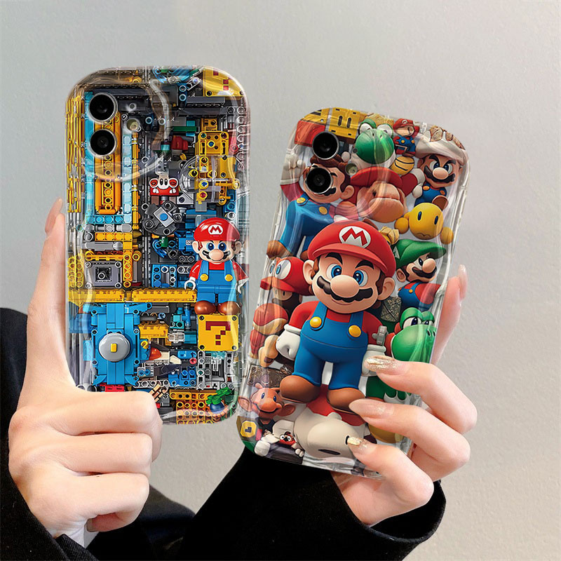 สําหรับ VIVO S1 Pro T1 V15 Pro V20 Pro V23 V23E V25E V27 Pro V27E V29 Z1 Pro V30 V30E Soft TPU การ์ตูนที่ไม่ซ้ํากัน Super Mario Bros นุ่มกรณีโปร่งใส