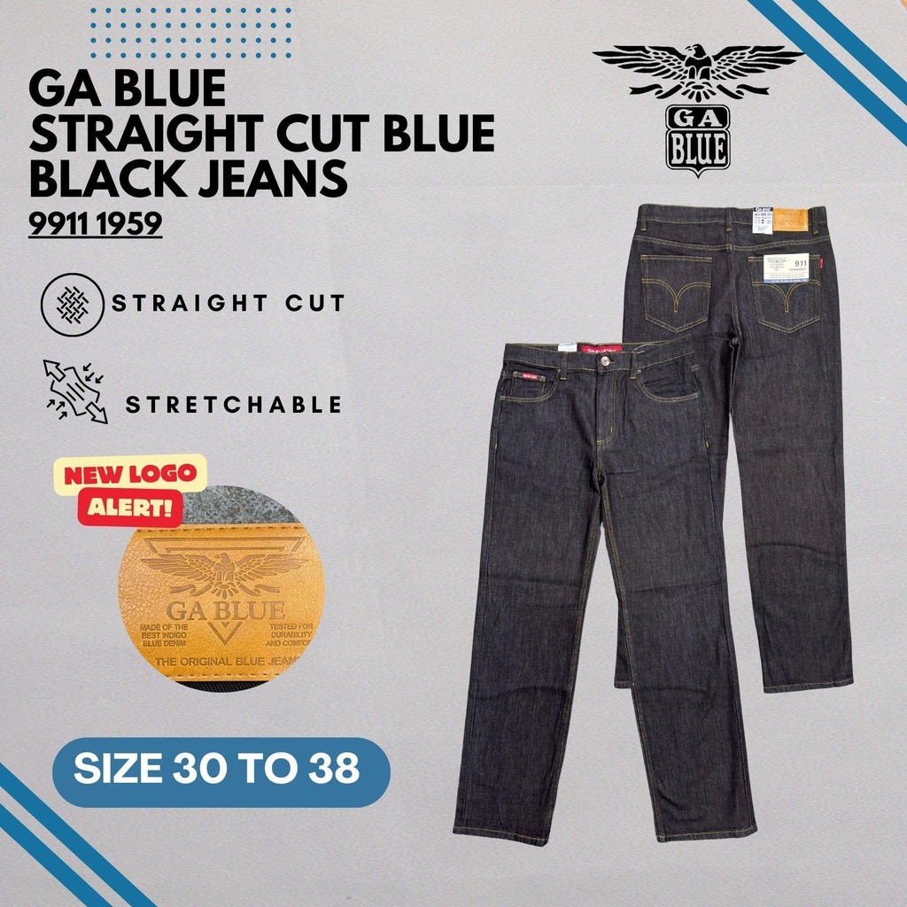 <New Arrival> GA Blue Mens Straight Cut Normal Rise Stretching Jeans Blue Black 99111959