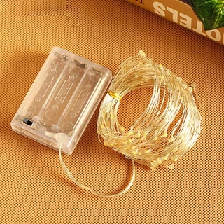 2m 5M 10M ไฟ LED String 10M 5M วันวาเลนไทน์ ลวดเงิน Fairy ไฟบ้านคริสต์มาสงานแต่งงาน Decor โดย 3 * AA แบตเตอรี่ดําเนินการ