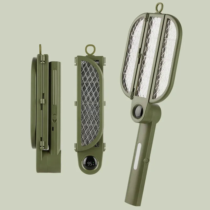 Foldable Electric Mosquito Killer 1200mAh Rechargeable Fly Swatter Trap Mosquito Racket Insect Kille