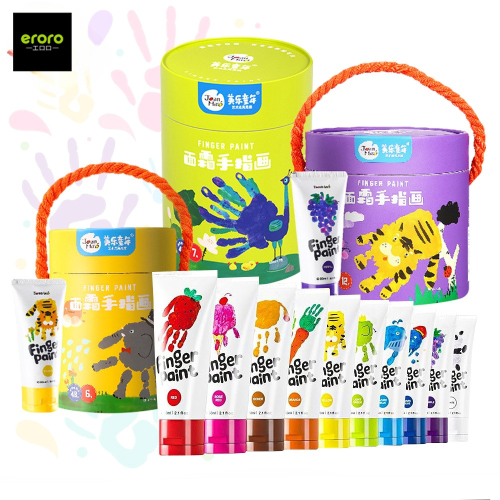 ERORO สีฟิงเกอร์เพ้นท์ สีน้ำสำหรับเด็ก ล้างออกง่าย Finger Paint ชนิดหลอด 60 ml.