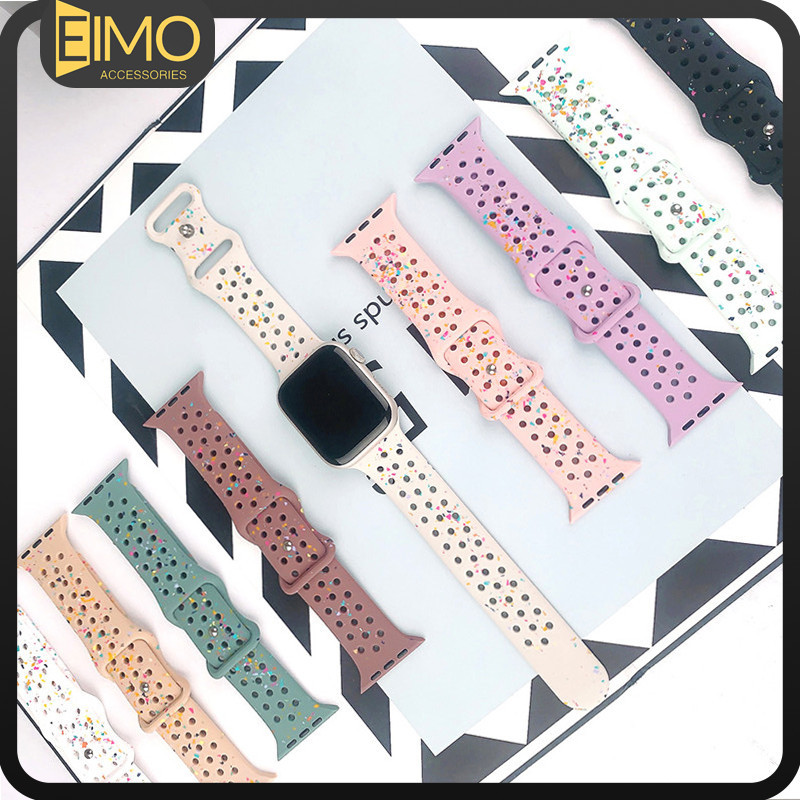 สายซิลิโคนกีฬา For Apple Watch Ultra 2 49มม 45มม 46มม 42มม 40มม 41มม 38มม ยางยางนุ่ม for IWatch Series 10 9 8 7 6 5 4 3