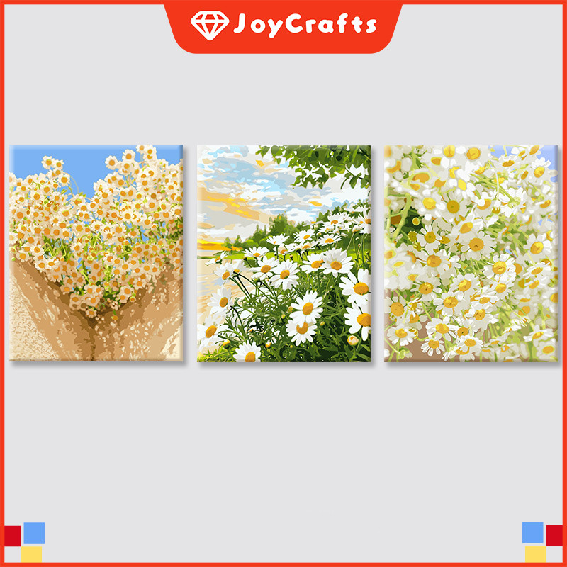JCเดซี่ขนาดเล็กภูมิทัศน์สีโดยตัวเลข0พื้นฐานทําเองภาพสีน้ํามันดิจิตอลมือวาดภาพสีน้ํามันอะคริลิบรรจุรักษาการบีบอัดภาพวาดตกแต่ง