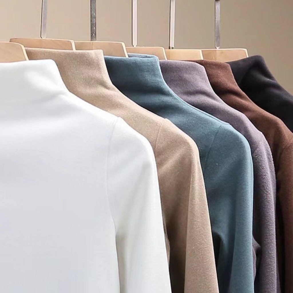 (พร้อมส่งจากกรุงเทพ🇹🇭) เสื้อยืดแขนยาวผ้าฟลีซทรงเข้ารูปสำหรับผู้หญิงแฟชั่นใหม่เสื้อท่อนล่างสไตล์เกาหลีแบบยืดหยุ่น - รูปที่ 4