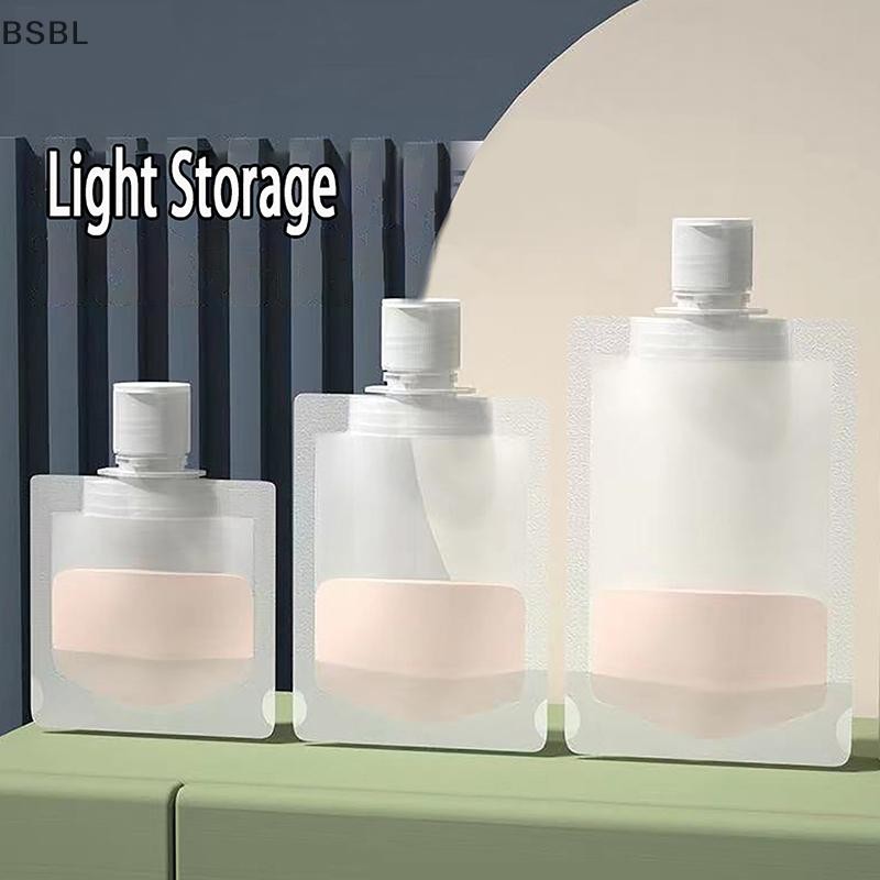 Bsbl โปร่งใส Clam ถุงบรรจุภัณฑ์พลาสติก Stand Up Spout กระเป๋าแบบพกพา Travel Fluid แต่งหน้าบรรจุกระเป๋าสําหรับโลชั่นแชมพู BL