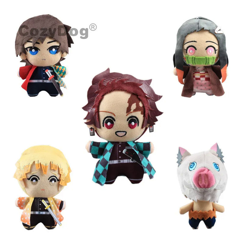 Anime Demon Slayer Plush 6“15 cm Keychain Kimetsu no Yaiba Kamado Inosuke Mini Soft Dolls Gift Toy