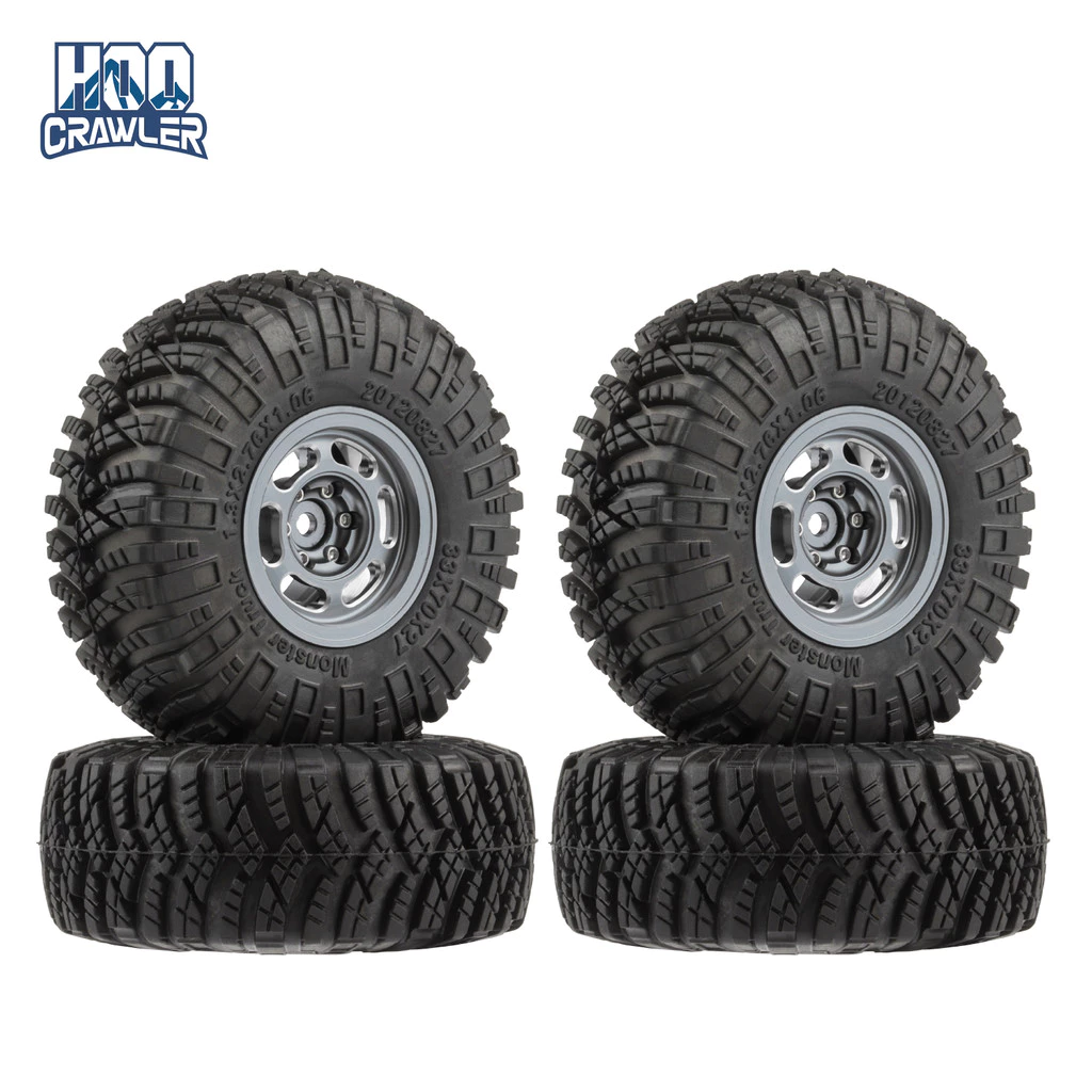 4PCS 1.3 "ล้อยาง 70*27 มม.โคลน Terrain Tyre ชุดสําหรับ 1/18 TRX4M 1/24 SCX24 RC Crawler รถ