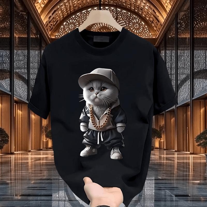 TeeTwoOneเรียบง่ายและมีสไตล์ เสื้อยืด oversize "Social catsผ้าCOTTON 100% ผ้าฝ้ายใส่สบาย ไม่ต้องรีด unisex