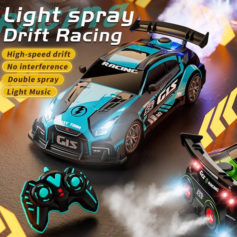 1/16 4WD RC สเปรย์ Drift Racing GT รถรีโมทคอนโทรลรถสปอร์ตความเร็วสูงเพลง LED Light สําหรับของเล่นเด็กคริสต์มาสของขวัญ thumbnail 3