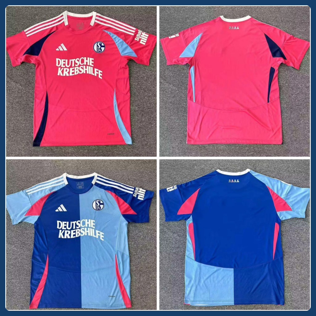 2024/25 Schalke Special Edition Blue Pink เสื้อฟุตบอลผู้ชาย S-2XL