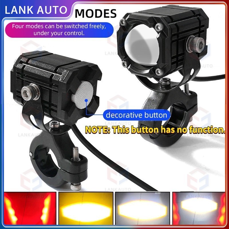 【COD】 ไฟหน้ามอเตอร์ไซค์ ไฟหน้า led มอไซค์ เลนส์โปรเจคเตอร์สามสีไฟสปอต สปอร์ตไลท์ติดมอเตอร์ไซค์ อดสปอร์ตไลท์ led 12v 24V