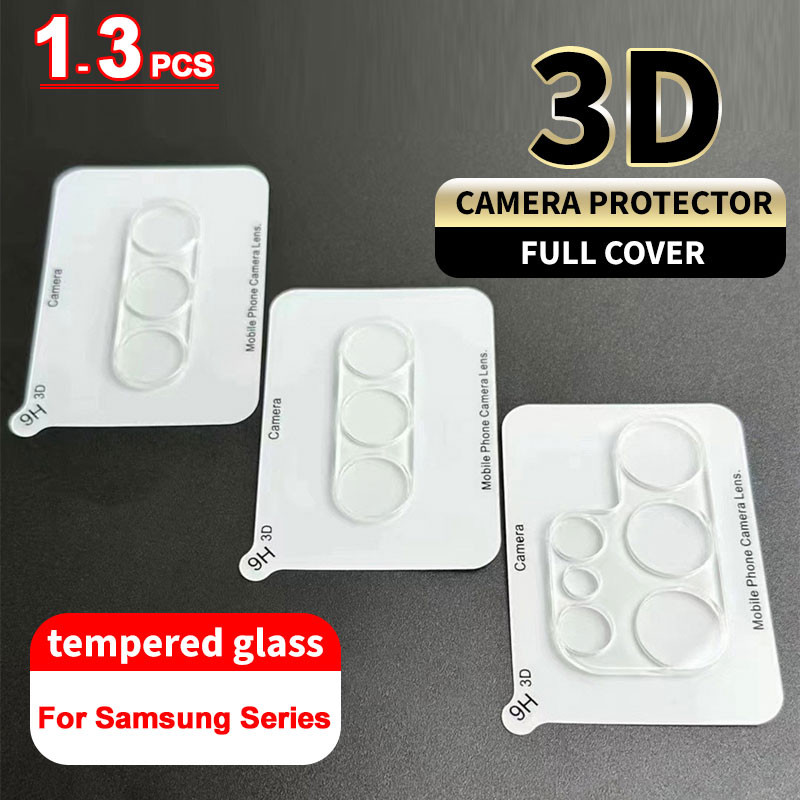 [1-3 ชิ้น]3D Full Cover กระจกนิรภัยกล้องฝาครอบฟิล์ม Samsung Galaxy Z Fold 6 5 Filp 6 5 A16 A06 A55 A35 A15 A05S A54 A34 A24 A14 A13 A73 A53 A33 A23 A12 A22 A32 A52 A02 A02 A72 A04S