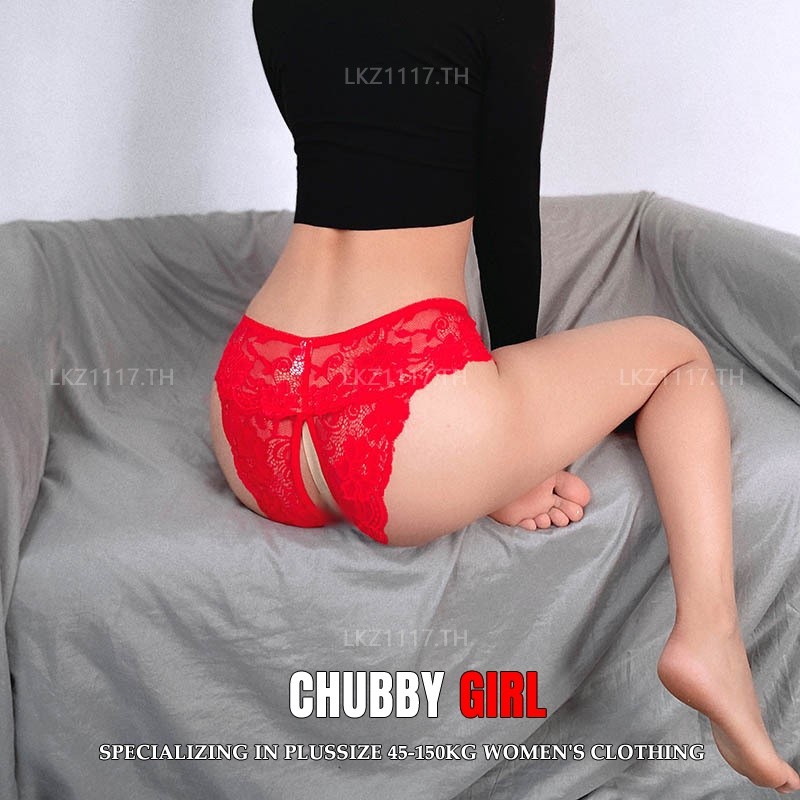 Chubby GirL กางเกงในสาวอวบกางเกงในสตรีไซส์ใหญ่เซ็กซี่เอวต่ำเปิดเป้าแบบบางกางเกงในลูกไม้เซ็กซี่กางเกงในผู้หญิง
