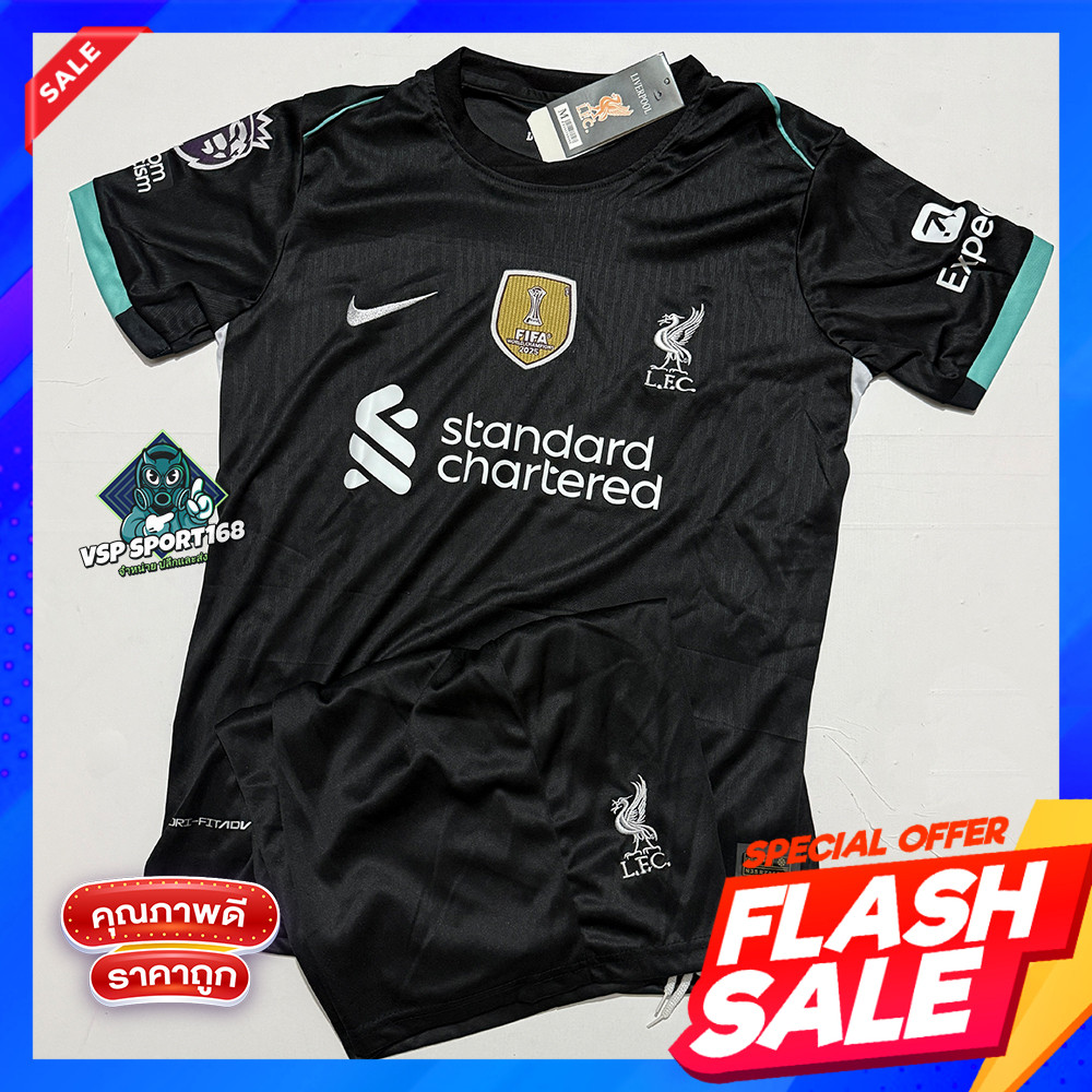 ชุดบอล LIV (Black) เสื้อบอลและกางเกงบอล ผู้ชาย ปี2024-2025 ใหม่ล่าสุด
