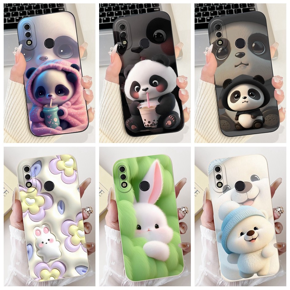 ปลอกสําหรับ Huawei Y6 2019 Y6s Y6p 2020 เคสโทรศัพท์น่ารัก Panda กระต่ายกันชนกันกระแทกสําหรับ Huawei Y6 Pro 2019 MRD-LX2 กรณี