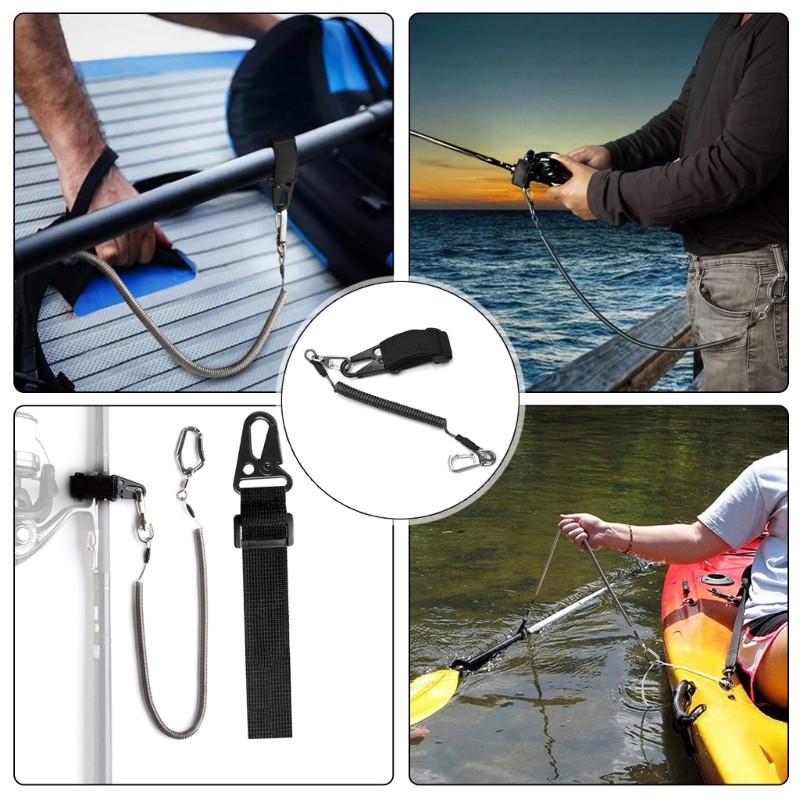 R* เบ็ดตกปลา Kayak Fishing Lanyard เบ็ดตกปลา Tether Kayak Paddles Leash