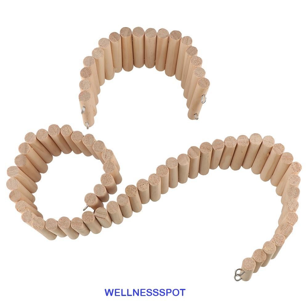 Wellnessspot บันไดปีนหนูแฮมสเตอร์, สะพานระงับหนูแฮมสเตอร์แบบงอได้ไม้, ติดตั้งง่ายกรงตกแต่งลวด Series การเชื่อมต่อหนูแฮมสเตอร์ Habitat ของเล่น Chinchilla