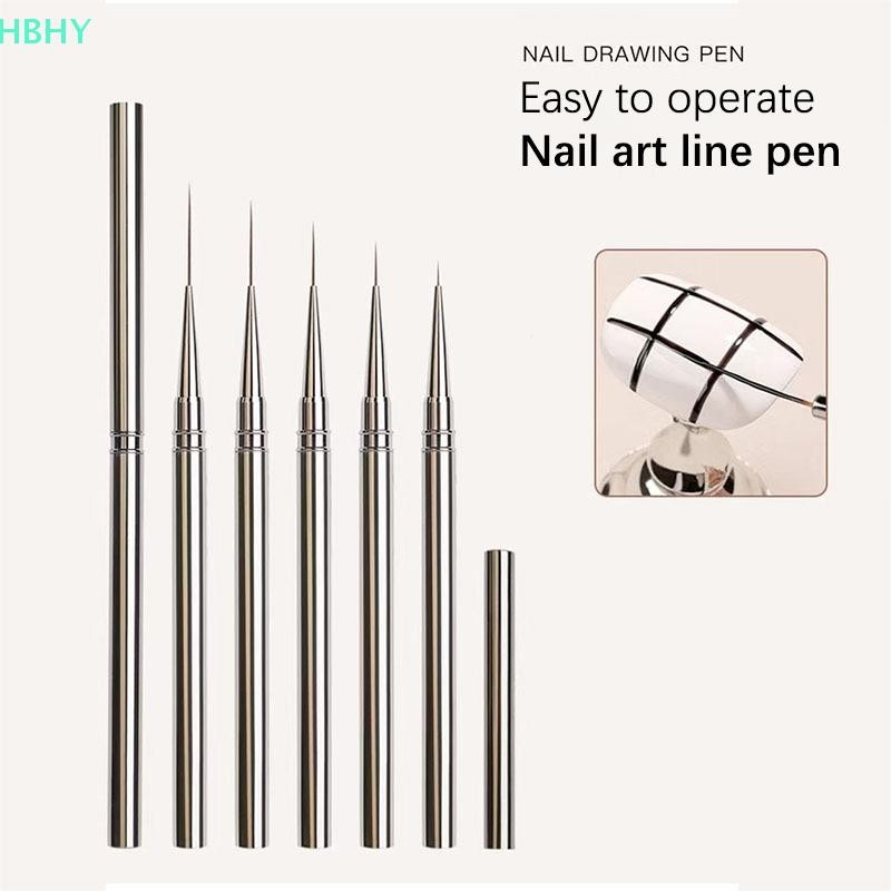 [12h Ship]HB 1 ชิ้นเล็บแปรง French Nail Liner ปากกา 10/12/23 มม.Ultra-fine Long Wire Drawing Paing เล็บเครื่องมือHY