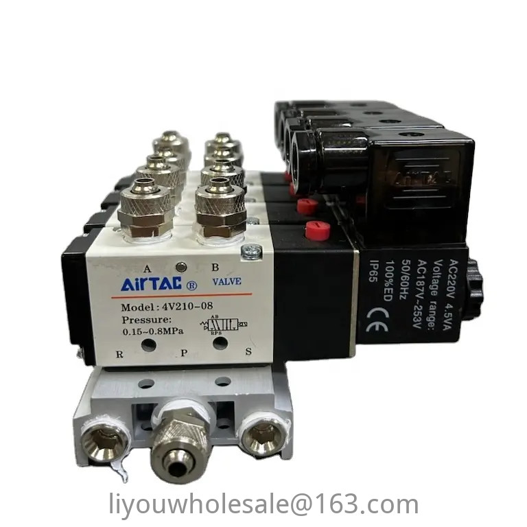 AirTac นิวเมติกโซลินอยด์วาล์วตรวจสอบวาล์วด้านล่าง 4V210-08 ชุดวาล์ว 4V210-08 2F3F4F5F6F7F8F9F10F