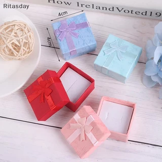 Ritasday 10 ชิ้น/เซ็ตเครื่องประดับกล่องของขวัญสร้อยคอต่างหูแหวนกล่องบรรจุภัณฑ์กระดาษใหม่