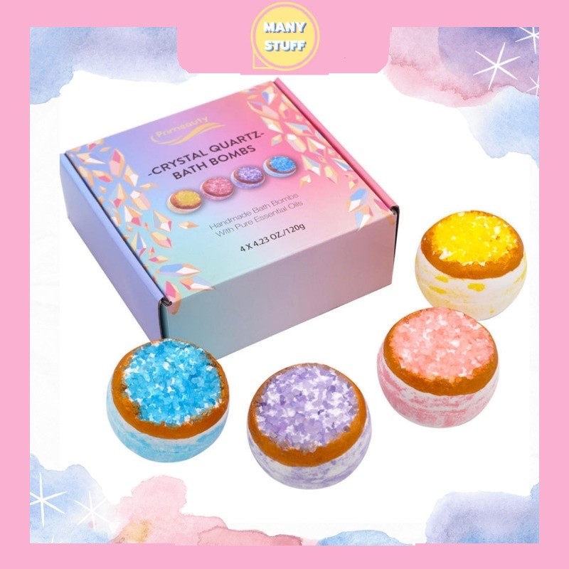 ( สินค้าจากร้านในไทย ) คริสตัล ควอตซ์ Crystal Quartz bath bomb box set สบู่แช่ตัว สบู่ทำสปา สบู่ขัดผิว (G0035)