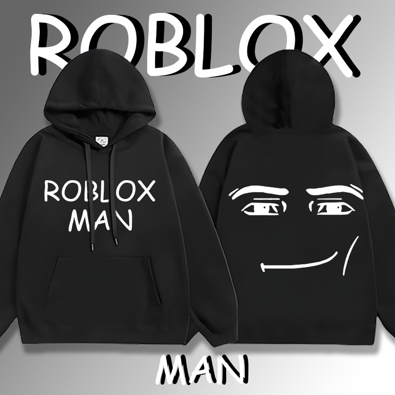 【Qinos 】 2024 ใหม่ Hoodie Unisex เสื้อคลุม พิมพ์ลาย Roblox Man Face Game สําหรับผู้ชาย T-shirt เป็นกลาง