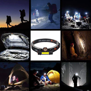 ไฟฉายคาดหัว Outdoor ไฟฉายชาร์จไฟ ไฟหน้ามัลติฟังก์ชั่น USB Rechargeable Headlight