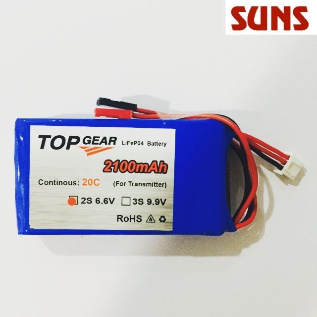 ✿TOPGUN 2100mAh 6.6V สำหรับ Futaba 6J 8J 10J 14SG 16SZ 18SZ / 3PV 4PV 4PX 7PX 4PL 4GRS RC4GS Rc6GS แ