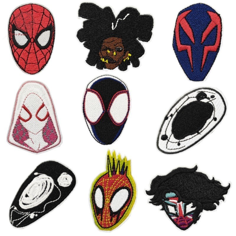 Pro Patch Store การ์ตูนการ์ตูน Spider-Man Head Portrait Series DIY เย็บปักถักร้อยแพทช์สําหรับสติกเกอร์เย็บปักถักร้อยแพทช์สําหรับเสื้อผ้าป้ายสติกเกอร์
