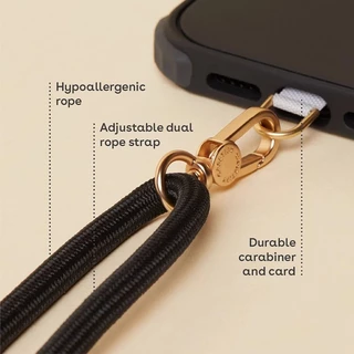 [พีดีเอ็ม] Casetify 6 มม.Bold Braided Rope Strap Retractable ปรับแขวนคอ Crossbody Chain มัลติฟังก์ชั่นเคสโทรศัพท์ Lanyard