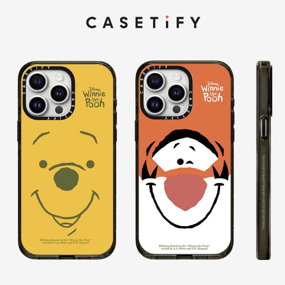 วินนี่เดอะพูห์ทิกเกอร์แสดงออกอะคริลิป้องกันการตกเคสโทรศัพท์สําหรับiphone 16 ProMax 16Pro 15 ProMax 15 16 14 13 12 11 Pro Maxกรณีเต็มแพคเกจดูดซับแรงกระแทกFrostedปกหลัง