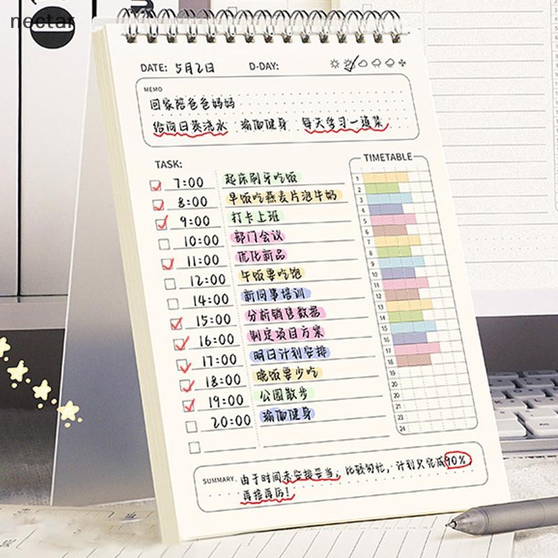 Tar 80Sheepts Simple Planner Agenda Spiral Notebook Schedule Planner หนา Daily Notepad สํานักงานอุปกรณ์การเรียนเครื่องเขียนนักเรียน N