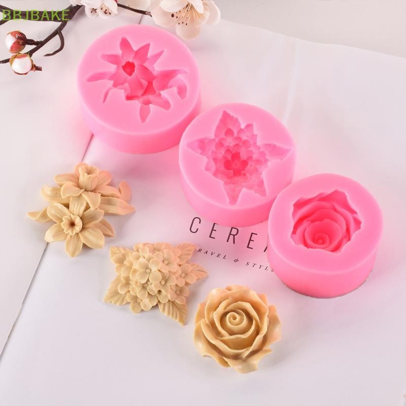[FSBA] 1 ชิ้น Lilac Rose Lily Fondant แม่พิมพ์ซิลิโคน DIY แม่พิมพ์อบอุปกรณ์ครัว KCB