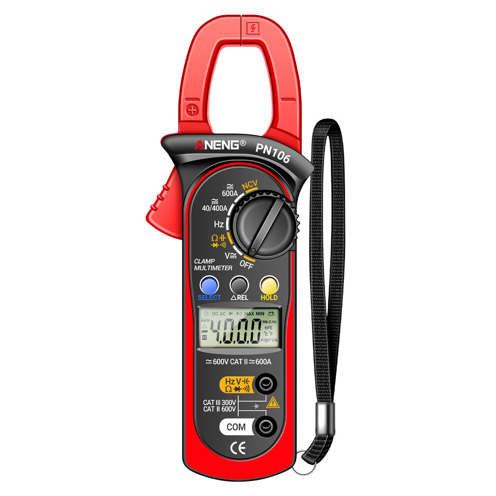 Aneng PN106 Digital Clamp Meter 4000 นับมัลติมิเตอร์แบบช่วงอัตโนมัติ NCV แรงดันไฟฟ้าเหนี่ยวนําแบบพกพ