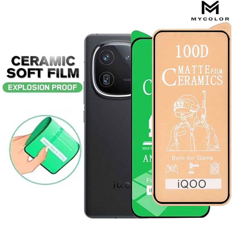 ฟิล์มเซรามิกเต็มจอตกไม่แตก กันรอย VIVO iQOO 12 11 11s 10 9 9T 9 SE Neo 9 9s 8 7 Z9 Z9x Z8 Z7 Z6 Turbo China Lite Pro+ Plus 4G 5G 2024