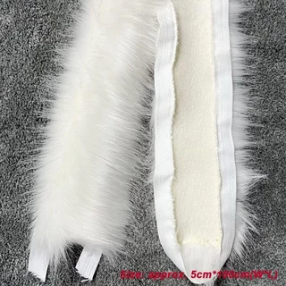 Janfat Fluffy Trim, 1M เลียนแบบ Raccoon Big Fur Collar, DIY เสื้อผ้าอุปกรณ์เสริมแถบขนสัตว์เทียมตกแต่ง