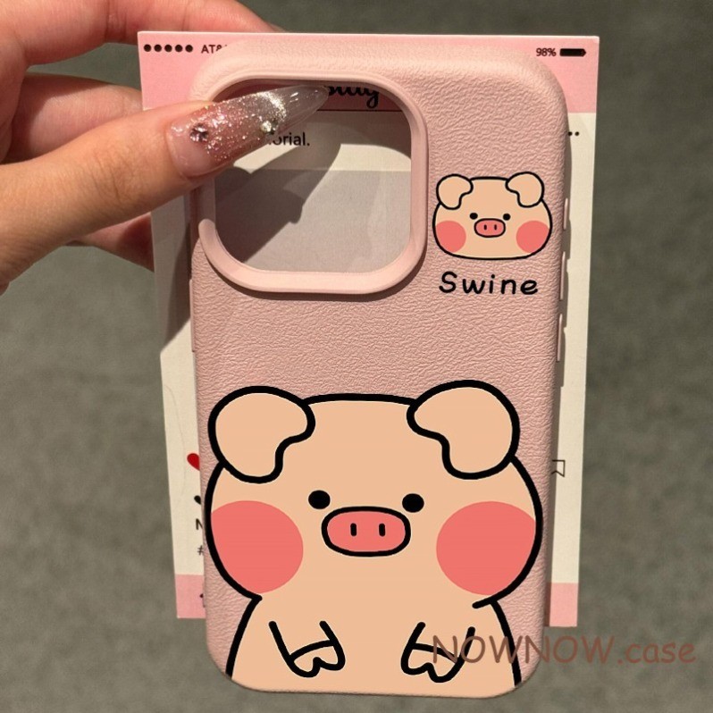 Iphone 16 15 14 13 12 11 Pro Max X XR XS Max 7 8 Plus INS น่ารักหมูน้อยเคสโทรศัพท์ปกอ่อน