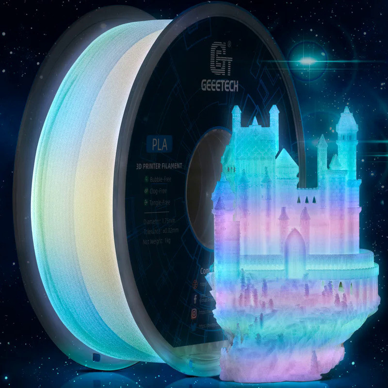 GEEETECH Glow PLA 1.75mm 1kg Glow in dark for 3D Printing Night Light Luminous 8 Colors  3D Printer 