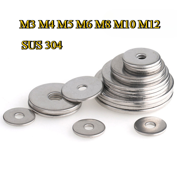 [จัดส่งด่วน] (WJX1) M3M4M5M6M8M10M12 แหวนอีแปะ แหวนรอง น็อตสกรู สแตนเลส 201 / Flat Washer Stainless Screw SUS201[XSP]