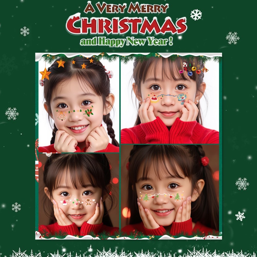 Sweet Bell Fawn Face Makeup Childrens Cartoon Cute Christmas Love Candy Blush Makeup Tattoo Sticker