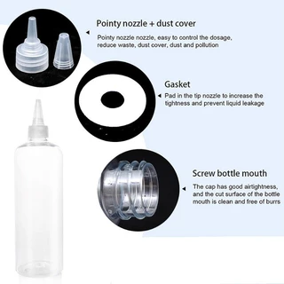[10-200ml หลายข้อกําหนด] PET Transparent Tip Squeeze ขวดพลาสติก Sub-bottling เหมาะสําหรับสีเม็ดสี DIY หัตถกรรม