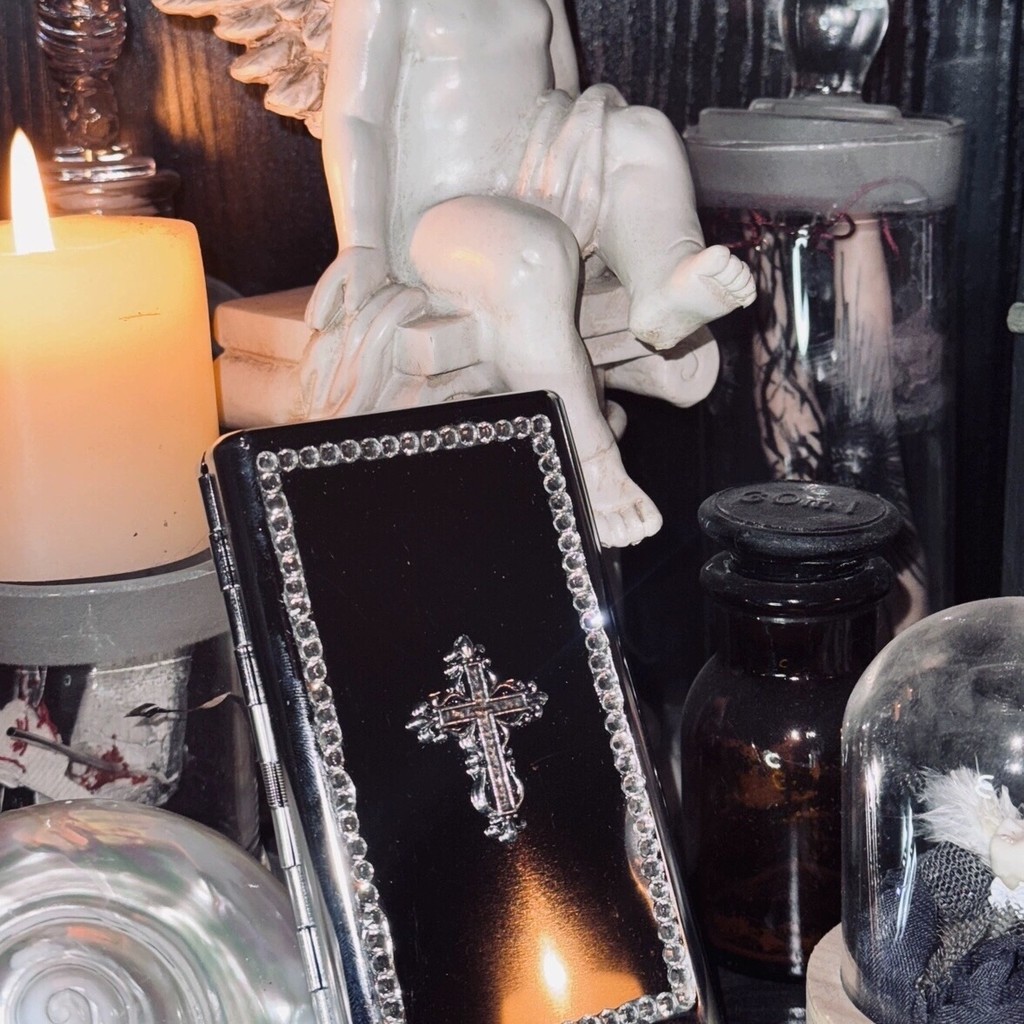 Magic Small Cigarette Case Hand-Made Design Asian Culture Dark Gothic Cross Storage Box Hot Girl Harajuku Style