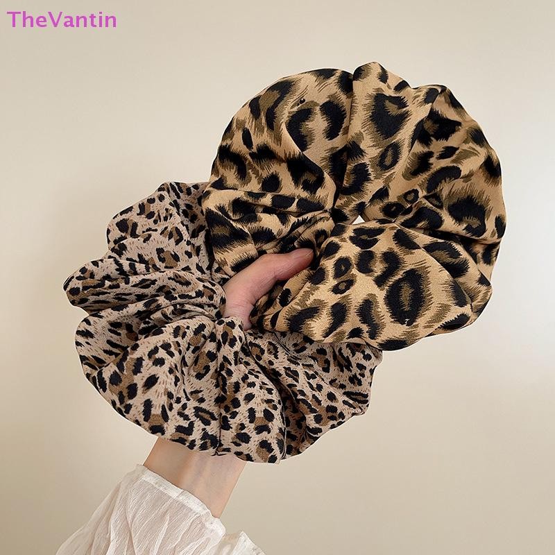 Thevantin Retro Leopard Print Hairband แฟชั่นผู้หญิงผมหางม้าขนาดใหญ่ Intese แหวนผมสินค้าที่ดี